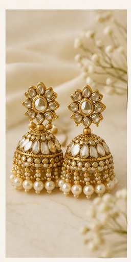 Polki Jhumka Set