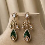 Green Leaf Polki Earrings