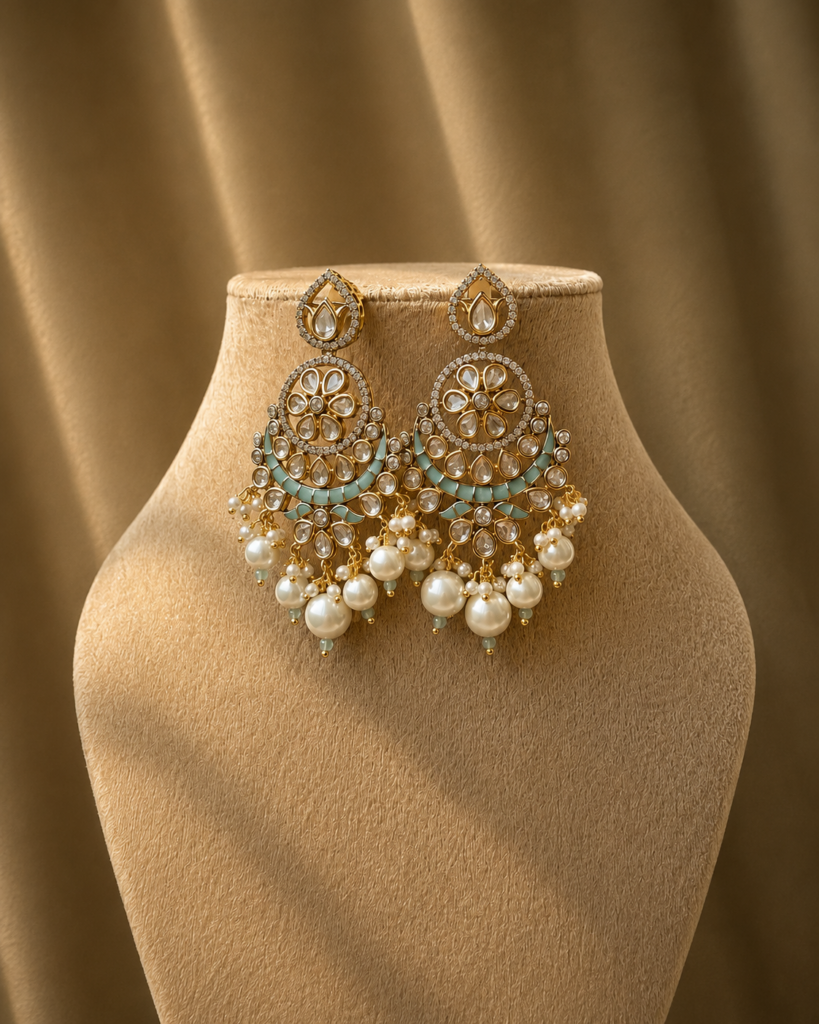 Polki chandbali earrings