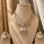 Double Layer Polki Minakari Necklace set