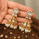 Pearl Polki Jumka Earrings