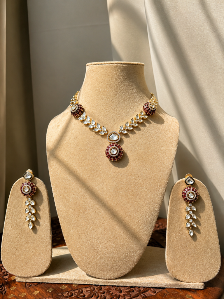 Rich Ruby Polki Long Necklace