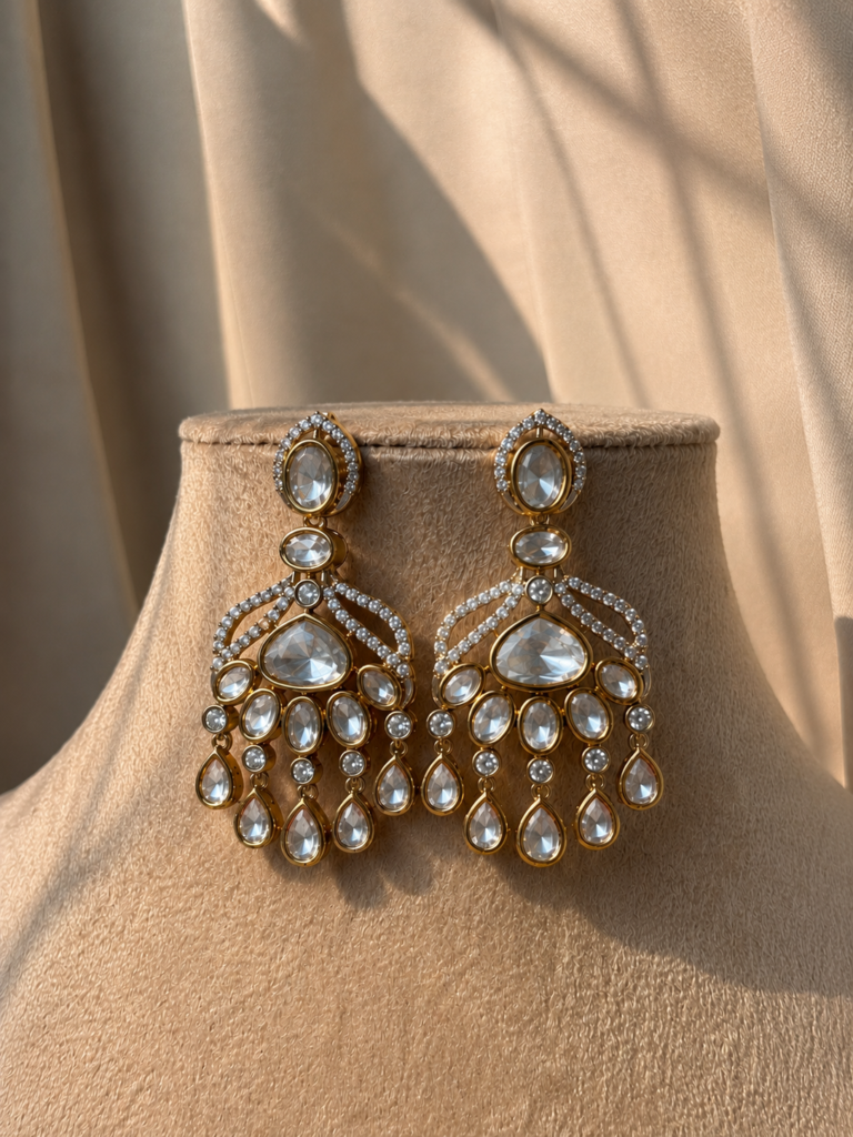 Polki Bloom Dangle Earrings
