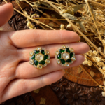 Green Polki Stud