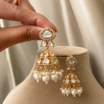 Pearl Polki Jumka Earrings
