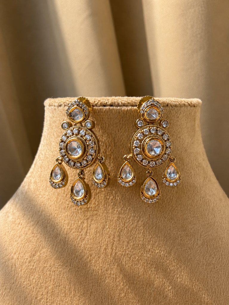 Graceful Polki Dangle Earrings