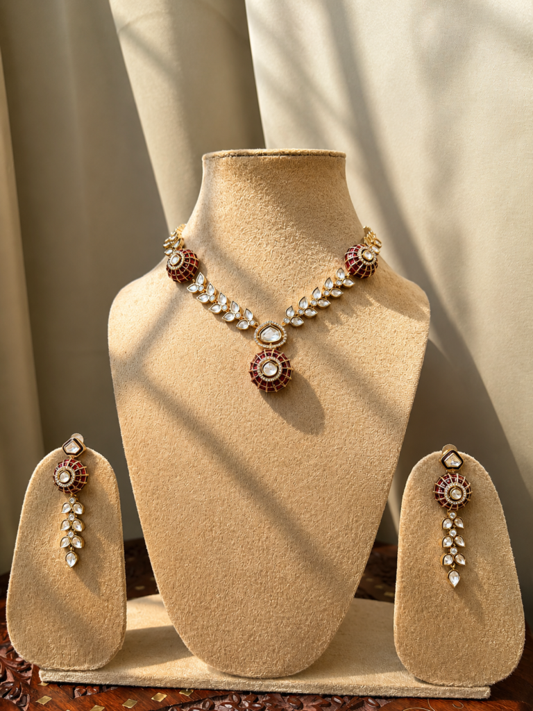 Rich Ruby Polki Long Necklace