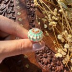 Mint Ivory Minakari Ring